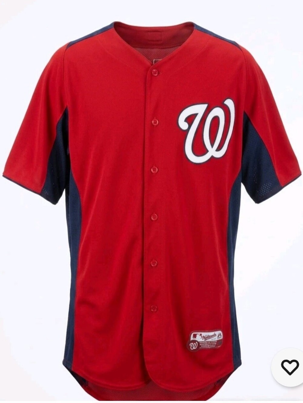 Washington Nationals Jersey Mens Large Red Majestic CoolBase Baseball MLB